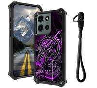 Case for Moto G Power 5G 2025 with Hidden Kickstand & Wrist Strap, Magnetic Car Mount Compatible, Rugged Military Grade Shockproof Cover for G Power 5G 2025 6.8", Purple Dragon