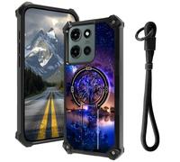 Case for Moto G Power 5G 2025 with Hidden Kickstand & Wrist Strap, Magnetic Car Mount Compatible, Rugged Military Grade Shockproof Cover for G Power 5G 2025 6.8", Purple Tree of Life