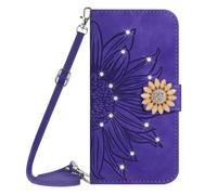 Case for Motoroal Moto G85, Glitter Book Phone Case Wallet PU Leather Case Cover Sunflower Bling Sparkly Diamonds Gems Folio Stand Wallet Flip Card Slots Magnetic Case for Motoroal Moto G85
