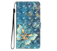Case for Motorola Moto E13, Magnetic Protective PU Leather Shockproof Wallet Stand Foldable Flip Cover with Kickstand Card Holders for Motorola Moto E13,butterfly