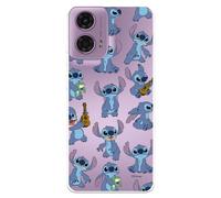 Case for Motorola Moto G24 - Moto G04 Official Lilo & Stitch Pattern, Transparent to Protect Your Mobile Phone, Flexible Silicone Case with Official Disney License