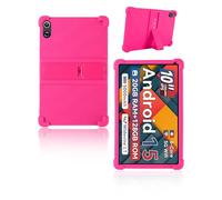 Case for MUISOO Tablet, 10,4 inch Android 14 Tablet, yystao Kids Skin-Friendly Soft Silicone Protective Cover compatible with MUISOO C12, Adjustable Stand (Rose)