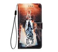 Case for Natural Ai Phone, Flip Wallet Phone Case Colour Pattern Shockproof PU Leather Protective Cover with Magnetic Clasp Kickstand Card Slots Holder for Natural Ai Phone, Cat Tig