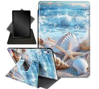 Case for New iPad 10th Generation Case 2022,for iPad 10.9 Case,360 Degree Swiveling Stand Protective Cover with Auto Sleep/Wake,for iPad 10th Gen 2022 Released,Seashells Starfishes