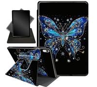 Case for New iPad 10th Generation Case 2022,for iPad 10.9 Case,360 Degree Swiveling Stand Protective Cover with Auto Sleep/Wake,for iPad 10th Gen 2022 Released,Glowing Blue Butterfly