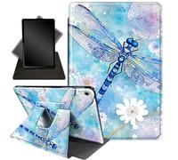 Case for New iPad 10th Generation Case 2022,for iPad 10.9 Case,360 Degree Swiveling Stand Protective Cover with Auto Sleep/Wake,for iPad 10th Gen 2022 Released,Cute Dragonfly Flower