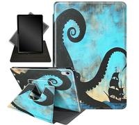 Case for New iPad 10th Generation Case 2022,for iPad 10.9 Case,360 Degree Swiveling Stand Protective Cover with Auto Sleep/Wake,for iPad 10th Gen 2022 Released,Octopus and Ship