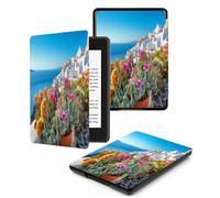 Case For New Kindle Scribe 2022 Released - Pu Leather Cover With Auto Sleep Wake Feature For Kindle Scribe Signature 10.2" With Pencil Holder-Plants, Seaside Town