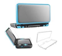 Case for Nintendo 2DS LL/2DS XL + Screen Protector for Top Screen (1 Pack) + Protective Film for Bottom Screen (1 Pack) ,Shock Absorption Anti Scratch Transparent TPU Protective Case ,Transparent