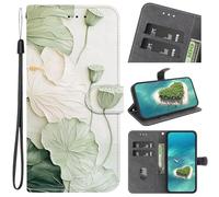 Case for Nokia C21, Magnetic Protective PU Leather Shockproof Wallet Stand Foldable Flip Cover with Kickstand Card Holders for Nokia C21,Lotus