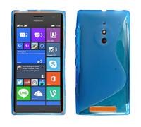 Case For Nokia Lumia 830 - Shock Absorbing Silicone Gel Soft TPU Slim Protective Durable Flexible Back Case Phone Cover (Blue S Line)