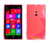 Case For Nokia Lumia 830 - Shock Absorbing Silicone Gel Soft TPU Slim Protective Durable Flexible Back Case Phone Cover (Pink S Line)