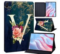 Case For Nokia T20 Android 11 Tablet Case 10.36" Screen TA-1392/TA-1397/TA-1394, Slim Smart Cover Stand Folio Case for 10.4" Nokia T20 PU Leather Case Tri-Fold Tablet Cover (initial letter V)