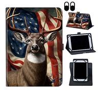 Case for Nokia T20/T21/Vastking KingPad M10 10.36 inch,360 Degree Rotating Case Protective Cover, for 10.36" VASTKING KingPad M10 Tablet,American Flag Deers
