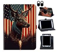 Case for Nokia T20/T21/Vastking KingPad M10 10.36 inch,360 Degree Rotating Case Protective Cover, for 10.36" VASTKING KingPad M10 Tablet,American Flag Deer/Skull