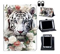 Case for Nokia T20/T21/Vastking KingPad M10 10.36 inch,360 Degree Rotating Case Protective Cover, for 10.36" VASTKING KingPad M10 Tablet,White Tiger/Butterfly