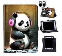 Case for Nokia T20/T21/Vastking KingPad M10 10.36 inch,360 Degree Rotating Case Protective Cover, for 10.36" VASTKING KingPad M10 Tablet,Cute Music Panda