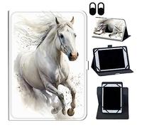 Case for Nokia T20/T21/Vastking KingPad M10 10.36 inch,360 Degree Rotating Case Protective Cover, for 10.36" VASTKING KingPad M10 Tablet,Cool Animal Horse White