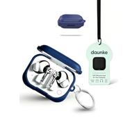 Case for Nothing Ear（3a） Wireless Earbuds, daunke Soft Silicone Protective Cover, Ghost-shaped Case with Lanyard, Full Protection,Blue