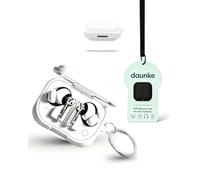 Case for Nothing Ear（3a） Wireless Earbuds, daunke Soft Silicone Protective Cover, Ghost-shaped Case with Lanyard, Full Protection,White