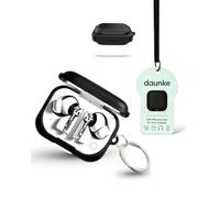 Case for Nothing Ear（3a） Wireless Earbuds, daunke Soft Silicone Protective Cover, Ghost-shaped Case with Lanyard, Full Protection,Black