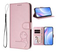 Case for Nothing Phone 4A, Embossed Little Panda Flip Folio Shockproof PU Leather Wallet Phone Cases with Kickstand Card Slot Magnetic Protective Cover for Nothing Phone 4A pink