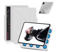 Case for Nubia REDMAGIC Astra Gaming/Pad 3 Pro Tablet 9.06 Inch - Magnetic Detachable Protective Cover with Dual-Side Clasp, Y-Fold Stand, Pencil Holder, Heat Dissipation Design(White)