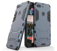 Case for Nubia V18 (6.01 inch) 2 in 1 Shockproof with Kickstand Feature Hybrid Dual Layer Armor Defender Protective Cover (Blue Black)