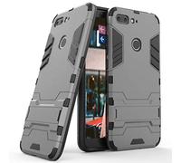 Case for Nubia V18 (6.01 inch) 2 in 1 Shockproof with Kickstand Feature Hybrid Dual Layer Armor Defender Protective Cover (Grey)