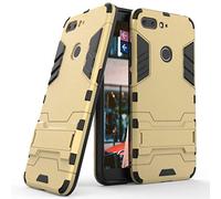 Case for Nubia V18 (6.01 inch) 2 in 1 Shockproof with Kickstand Feature Hybrid Dual Layer Armor Defender Protective Cover (Gold)