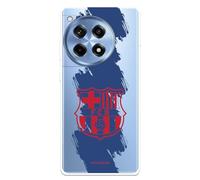 Case for OnePlus 12R FC Barcelona Shield Red Blue Line Transparent to Protect Your Mobile Phone, Flexible Silicone Layer with Official FC Barcelona License