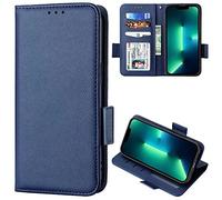 Case for OnePlus 13 Case, Shockproof Premium Leather Flip Folio Cover Wallet Phone Case Protector Protection Card Slots Kickstand for OnePlus 13 Navy blue