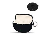 Case for OnePlus Nord Buds 3 Pro Wireless Earbuds,daunke Soft Silicone Protective Cover,Skin Case with Round buckle,Full Protection,Black