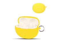 Case for OnePlus Nord Buds 3 Pro Wireless Earbuds,daunke Soft Silicone Protective Cover,Skin Case with Round buckle,Full Protection,Yellow