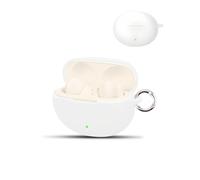 Case for OnePlus Nord Buds 3 Pro Wireless Earbuds,daunke Soft Silicone Protective Cover,Skin Case with Round buckle,Full Protection,White