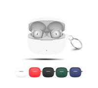 Case for OnePlus Nord Buds 4 Pro Wireless Earbuds,daunke Soft Silicone Protective Cover,Case with Round buckle,Full Protection,White