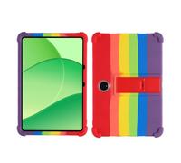 Case for OnePlus Pad Lite Tablet 11 inch Release 2025 Model OPD2419/2417 - Kids Friendly Shockproof Silicone Soft Shock Proof Protective Cover with PC Adjustable Stand (Rainbow)