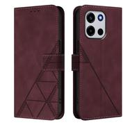 Case for OnePlus Turbo 6, Flip Wallet Phone Case Shockproof PU Leather Book Folio Protective Cover with Magnetic Clasp Kickstand Card Slots Holder for OnePlus Turbo 6, Burgundy