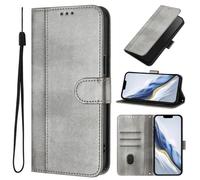Case for OnePlus Turbo 6, Flip Wallet Phone Case Shockproof Retro PU Leather Protective Cover with Magnetic Clasp Kickstand Card Slots Holder Cover for OnePlus Turbo 6, Grey