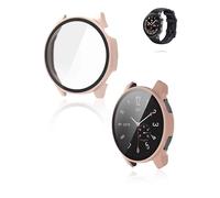 Case for OnePlus Watch 3,Hard PC case with Tempered glass Screen Protector Integrated Protective Cover - Anti-Fall Ultra-Thin Full Protection,Pink