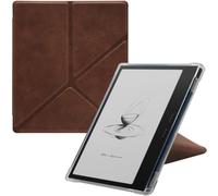 Case for Onyx Boox Tablet Go Color 7 Gen II/Boox Go 7 E Ink Tablet PU Leather Transparent Cover, Thin & Lightweight, Auto Sleep/Wake, Multi-Viewing Origami Stand (Dark Brown)