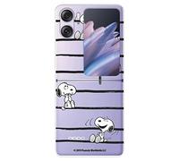Case for OPPO Find N2 Flip Official Peanuts Snoopy Stripes to Protect Your Mobile Phone, Transparent Flexible Silicone Case with Official Snoopy License