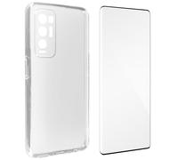 Case for Oppo Find X3 Neo Silicone Soft and Tempered Glass black