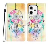 Case for OPPO Reno 14 Pro 5G, PU Leather Wallet Case for OPPO Reno 14 Pro 5G, Magnetic Protective Cover with TPU Shockproof Inner Shell & Kickstand, Black, Wind Chimes