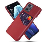 Case for OPPO Reno 7a,Anti-Slip,360°Fall Protection,Fingerprint Resistance,Canvas and PU Leather Case with 1 card slot behind-Red