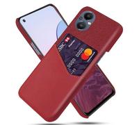 Case for OPPO Reno 7z,Anti-Slip,360°Fall Protection,Fingerprint Resistance,Canvas and PU Leather Case with 1 card slot behind-Red