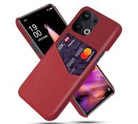 Case for OPPO Reno 9 Pro PLUS,Anti-Slip,360°Fall Protection,Fingerprint Resistance,Canvas and PU Leather Case with 1 card slot behind-Red