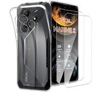 Case for OSCAL Marine 2 + 2 Pack Screen Protector,Ultra Transparent,Drop Proof,Anti Scratch Thin Slim Soft TPU Silicone Clear Cover,Transparent