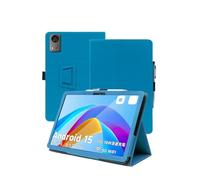 Case for Philips T7315 Android15 Tablet 10.1inch，WUNIAK Premium Leather Business Folio Stand Cover for Philips T7315 Tablet with Hand Strap,Light Blue