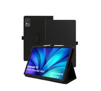 Case for Philips T8015 Android 15 Tablet 11 inch，WUNIAK Premium Leather Business Folio Stand Cover for Philips T8015 Android 15 Tablet 11 inch with Hand Strap,Black